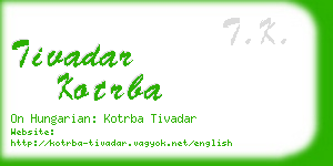 tivadar kotrba business card
